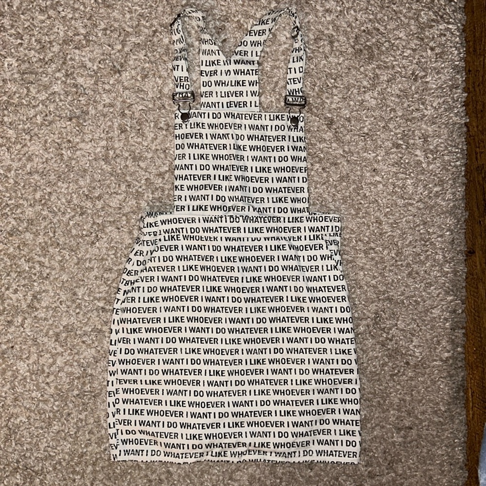 H&M Divided White Denim Overalls Dress